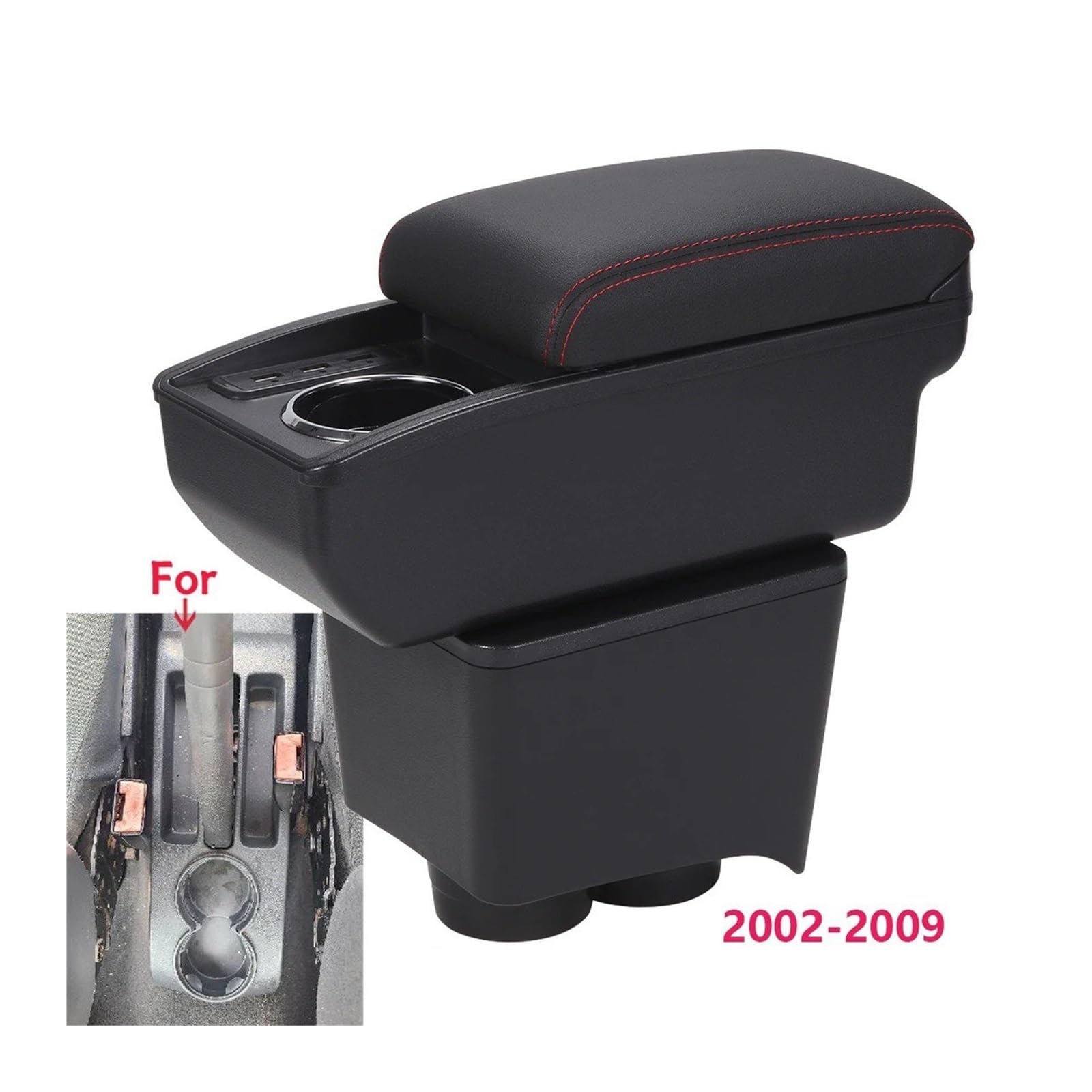 Per VW Per Polo 9N 3 2002-2009 Scatola Portaoggetti Bracciolo Auto