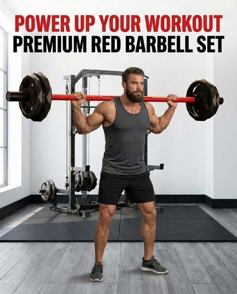 7ft Olympic Barbell 45LB - 1500LB Capacity Strength Training Bar with Hard Chrome Finish, 28mm Grip & 8-Needle Bearings, Compatible with 2" Plates for Powerlifting, Squats & Home Gym Use