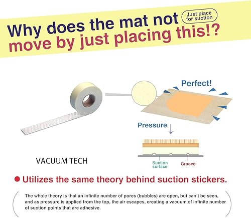 Miniatura 2 de Home Techpro Almohadillas para alfombras, agarre antideslizante y lavable de 9.8 pies para alfombra, "Tecnología al vacío", nuevos materiales para