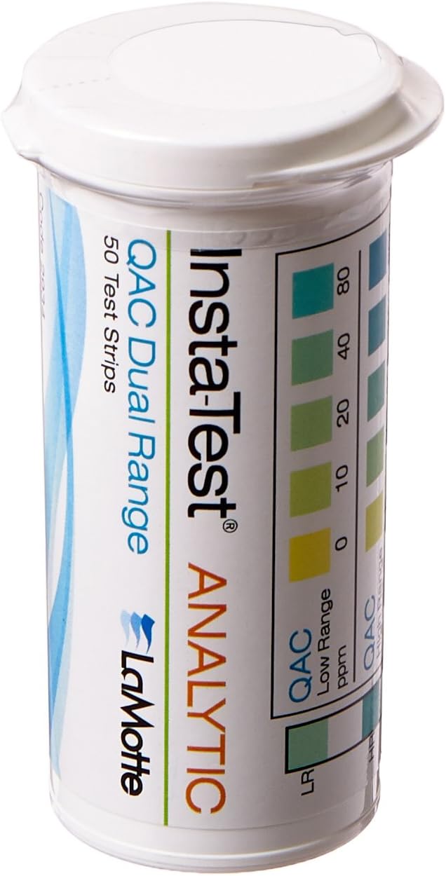 LaMotte 2934 QAC Dual Range Test Strip, 50/vial