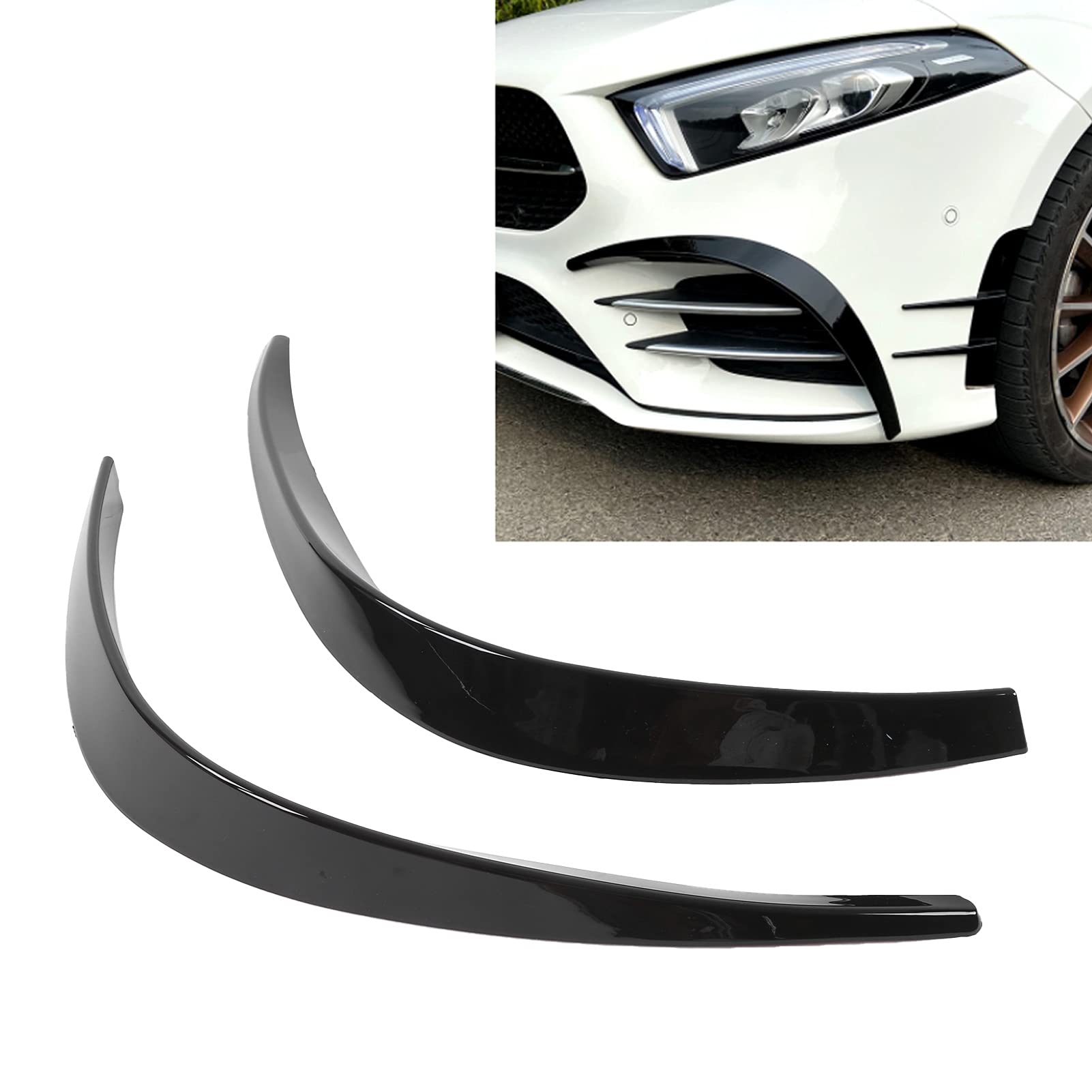 Kit Séparateur De Lèvre Pour Pare-chocs Avant Voiture - 5 Pièces Réglables 110-140 Cm | ABS Noir | Universel