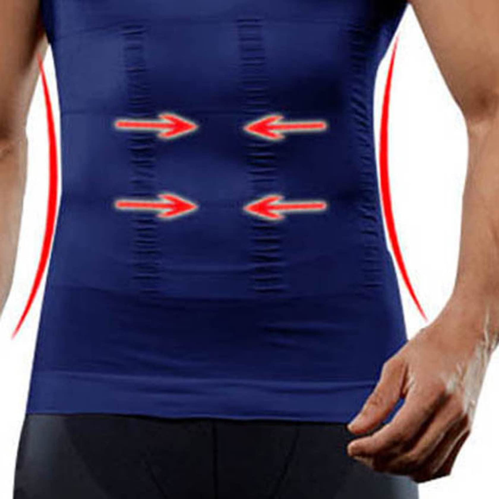 Męska koszula kompresyjna do podkoszulek bez rękawów z kontrolą brzucha, rozciągliwy podkoszulek Body Shaper - Letnia kamizelka fitness
