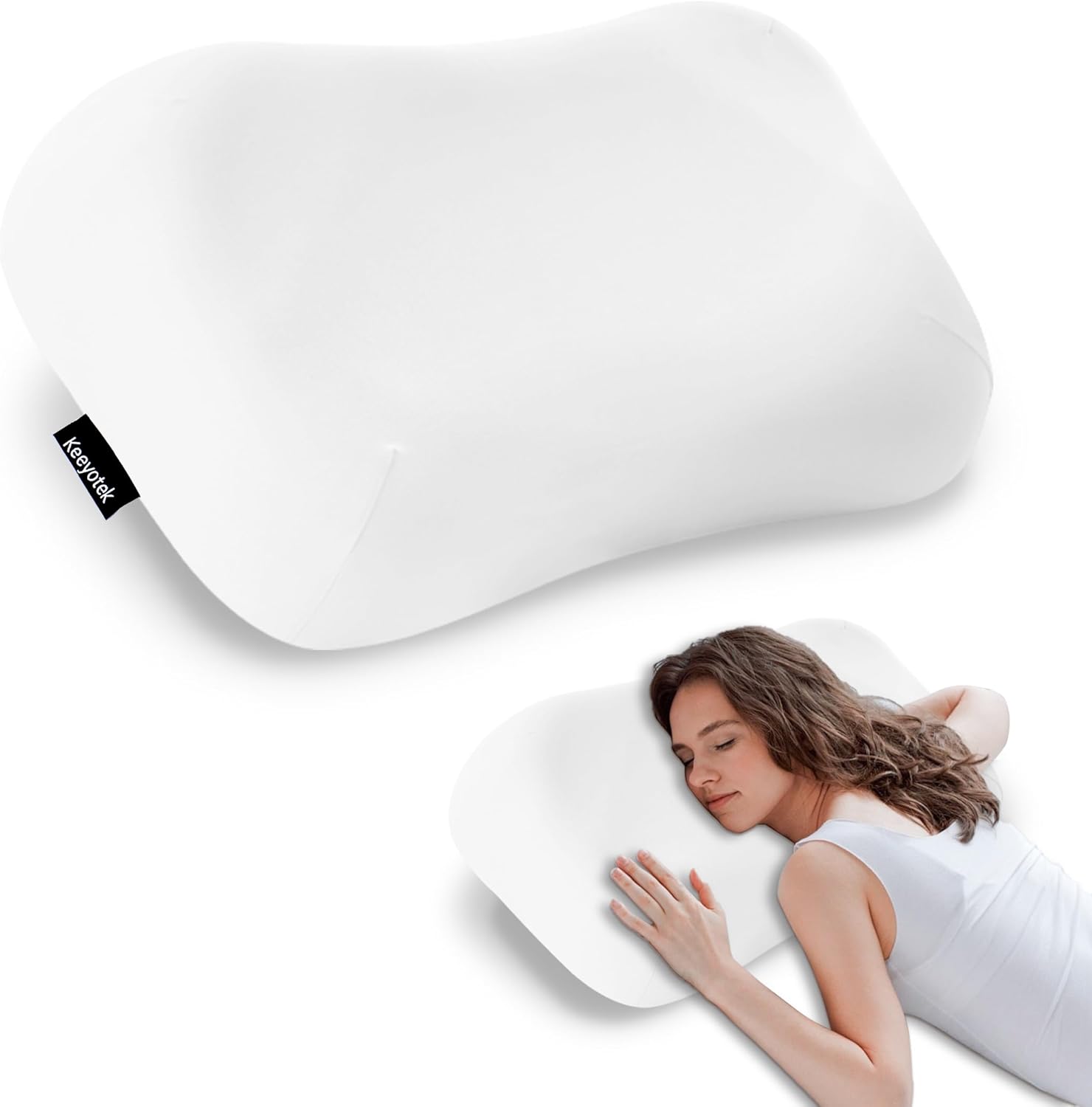 Memory Foam Pillow for Side Sleepers – Ergonomic Neck Pillow for Adults, Dual-Height 5" & 3.5" Adjustable Loft, Cooling Washable Cover, Slow Rebound, Cervical Support for Deep Sleep