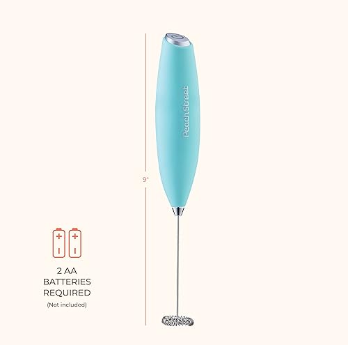 Miniatura 4 de Potente espumador de leche de mano, mini espumador de leche, funciona con pilas (no incluida), mezclador de bebidas de acero inoxidable para café,