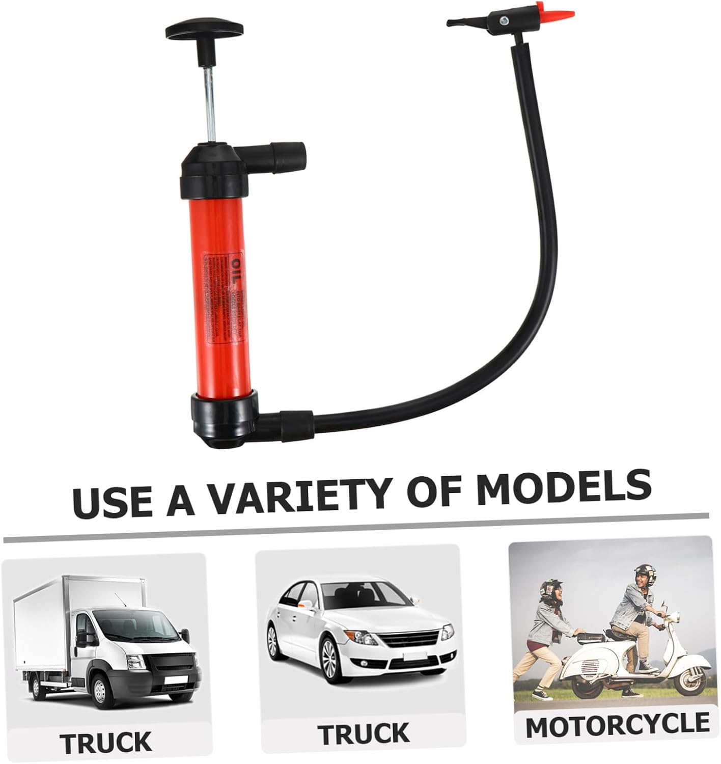 Generic Manual Multifunction Oil Transfer Pump Hand Siphon for Gasoline Diesel Engine Fuel Petrol-resistant with One-way for Car Machinery Fish Tank Liquid Extraction and Emergency Use