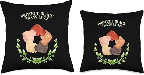 Miniatura 3 de LGBT Equal Rights Black Pride African American Protect Black Trans Lives LGBTQ Human Rights Pride Freedom Throw Pillow, 18x18, Multicolor