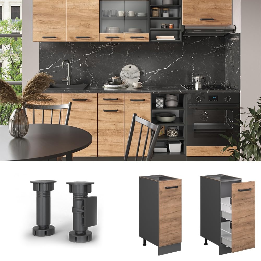 Vicco Colonna dispensa cucina R-Line, Rovere dorato, 30 cm