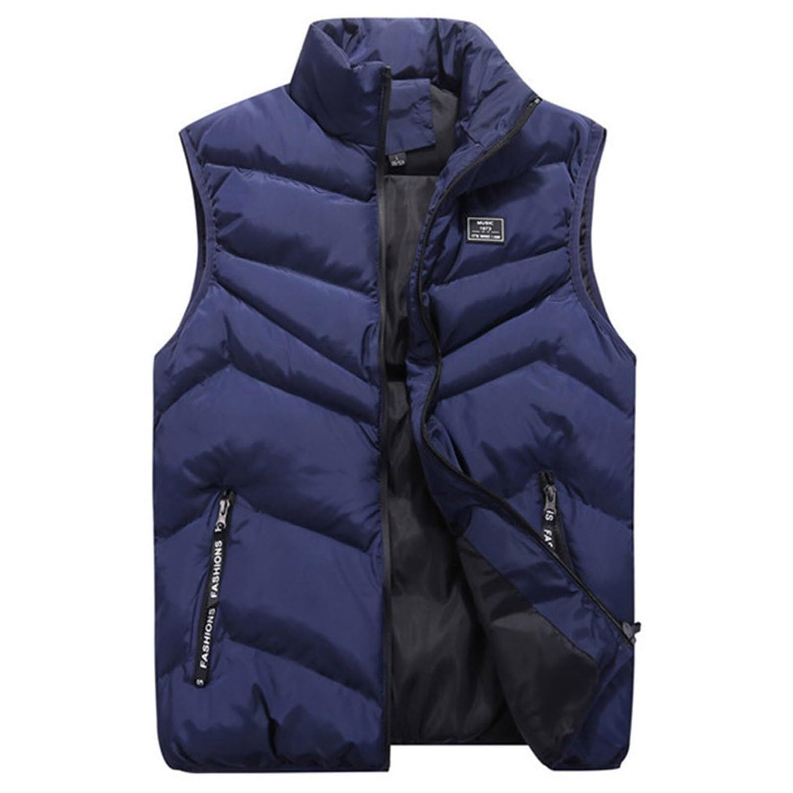 Ciepła Kamizelka Outdoorowa Męska Kamizelka Z Grubej Bawełny, Ciepła, Jesienno-zimowa, Zapinana Na Zamek, Bez Rękawów Bodywarmer