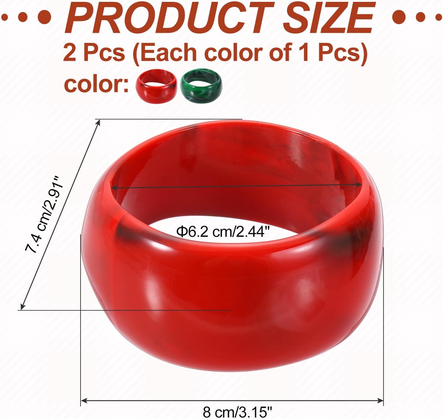 MECCANIXITY Acrylic Chunky Bangle Bracelets for Women, Acrylic Resin Bangle Statement Acetate Cuff Wristband Fashion Jewelry Bracelet - Image 2