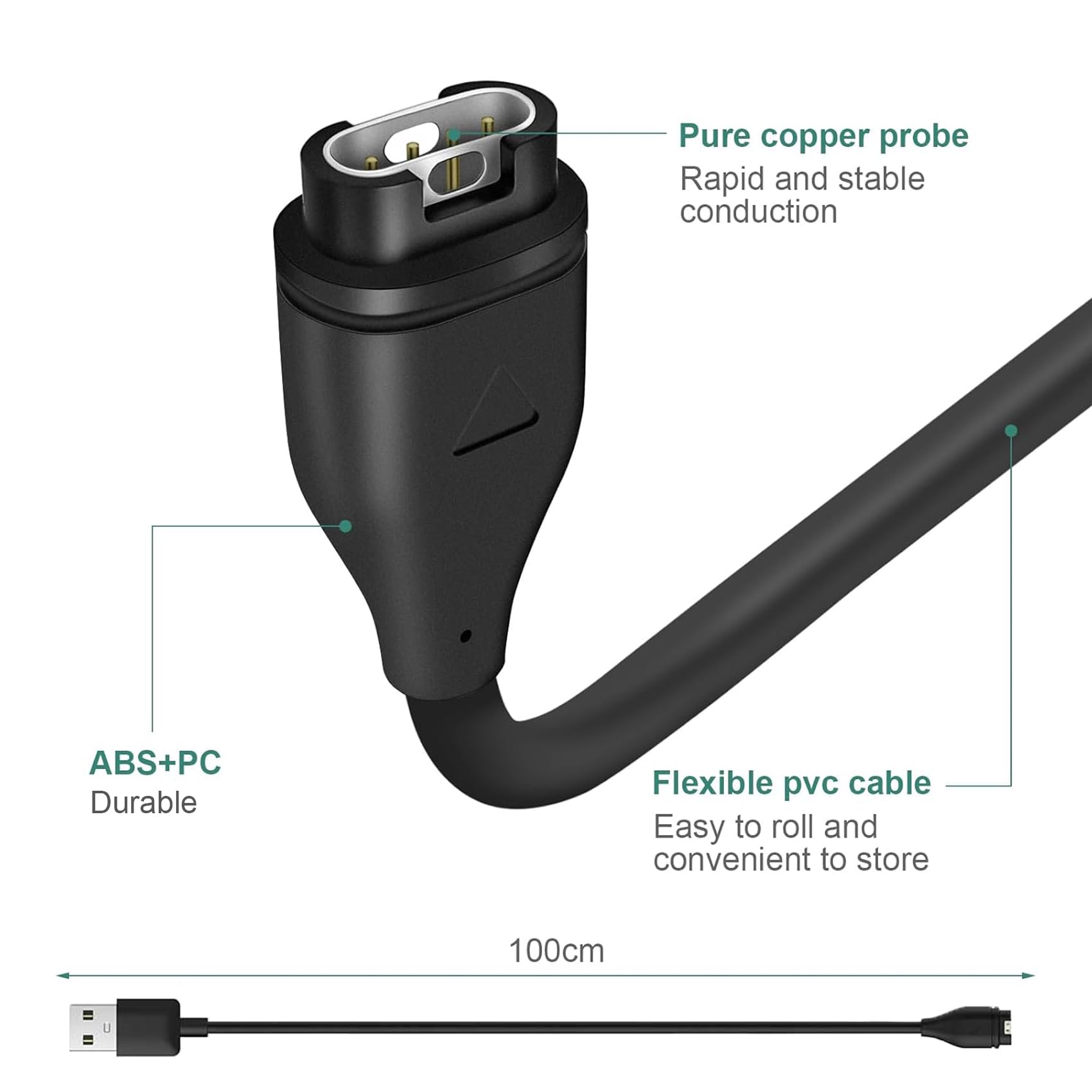 Chargeur Dock 3.3ft Compatible Avec Garmin Vivoactive 3/Vivoactive 4S