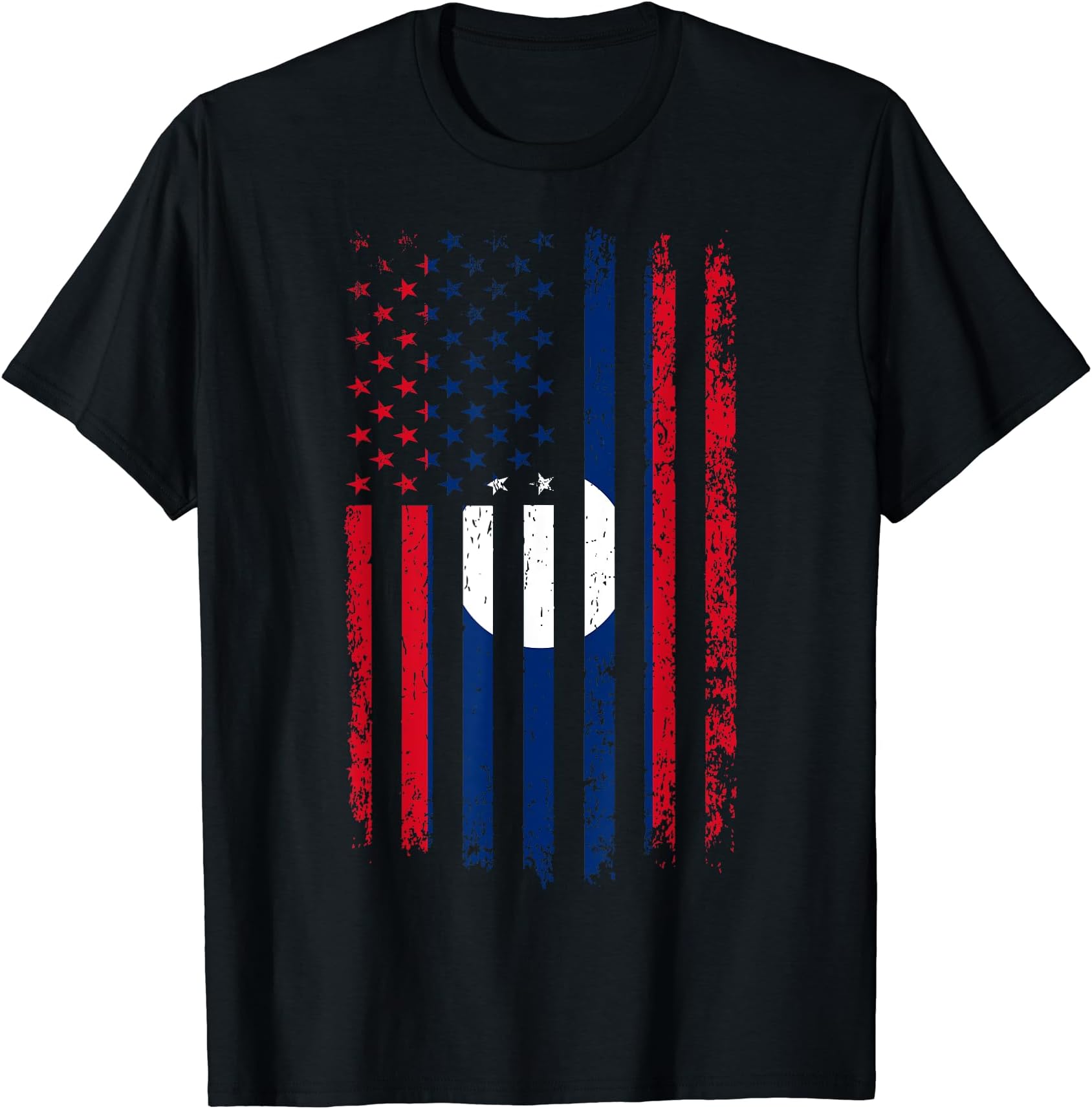 Lao American Flag Lao Roots Lao People's Democratic Republic T-Shirt