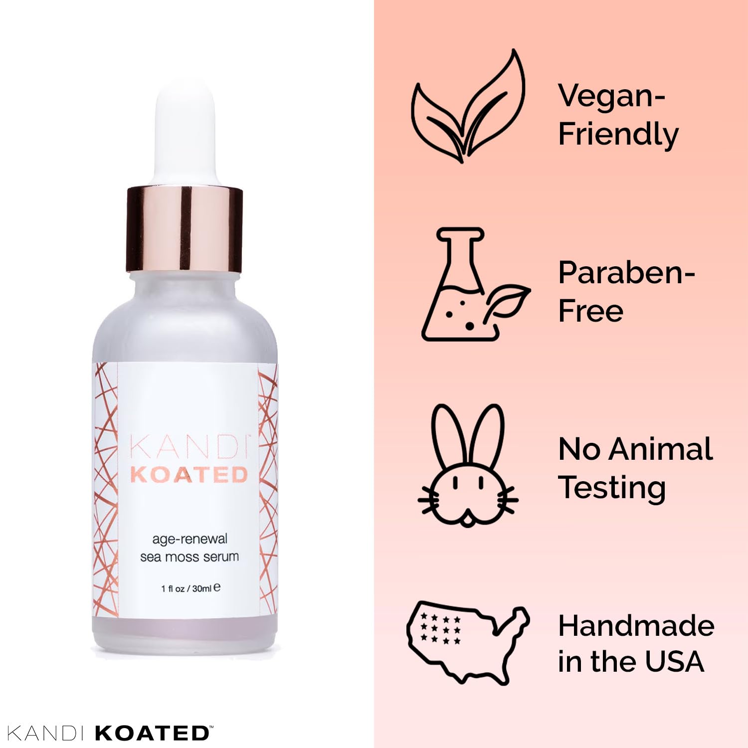 Kandi Koated Age-Renewal Sea Moss Serum by Kandi Burruss – Hydrating Face Serum with Aloe, Hyaluronic Acid & Antioxidants – Vegan, Firming Skincare for Glowing Skin, 1 fl oz