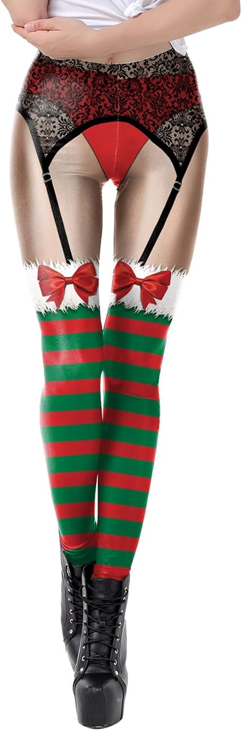 Women's Ugly Christmas Leggings 3D Print Costume Xmas Leggings