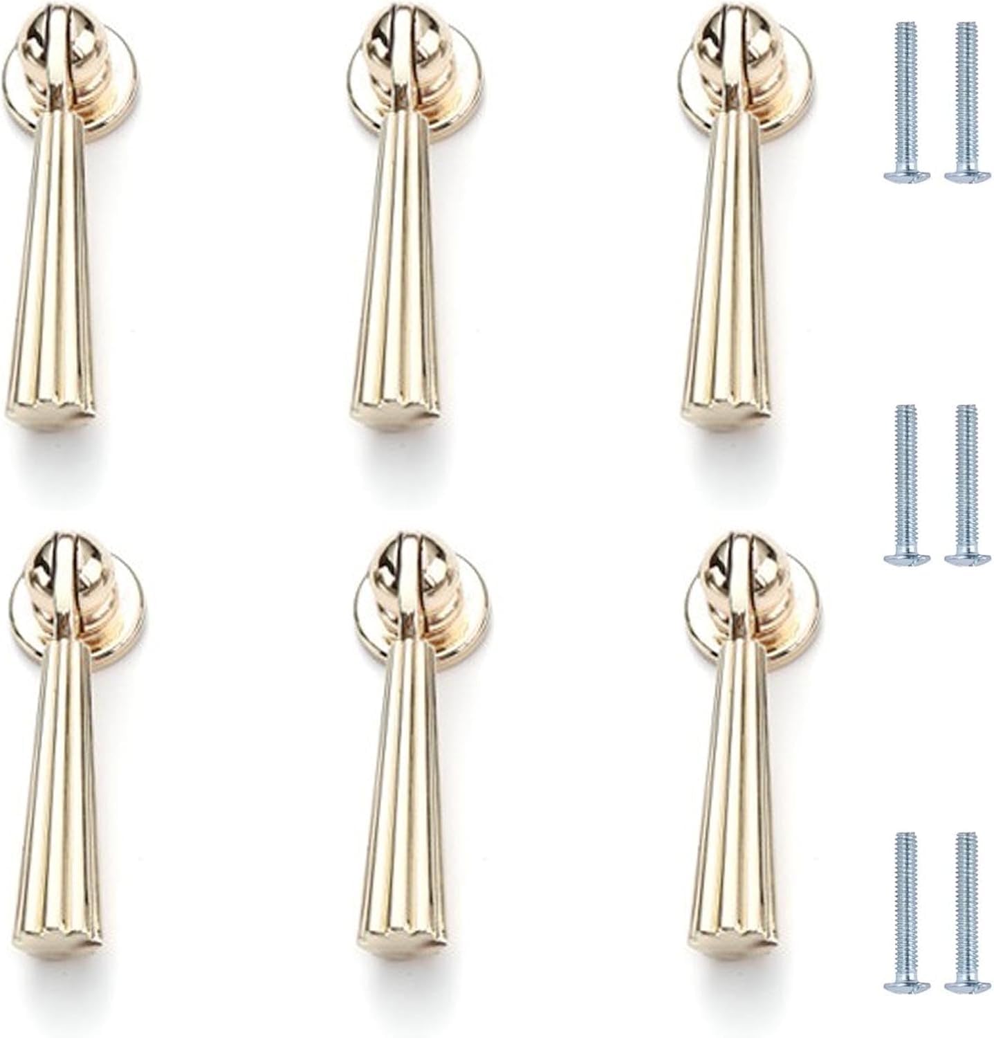 Djgkenvq Gold 62*18Mm Drawer Handles, Cabinet Handles,6 Pack Zinc Alloy Wardrobe Knobs(Gold 62 * 18Mm)