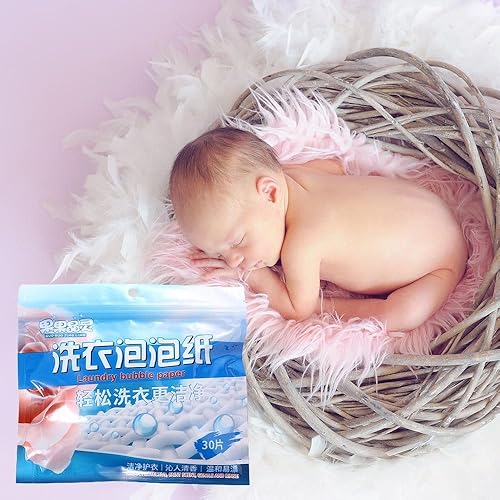Miniatura 7 de 30PCS Tabletas de lavandería Papel de Burbuja Detergente Jabón Hoja Concentrado Enzimas Descontaminación Limpieza Profunda para Lavadora Lavar Ropa
