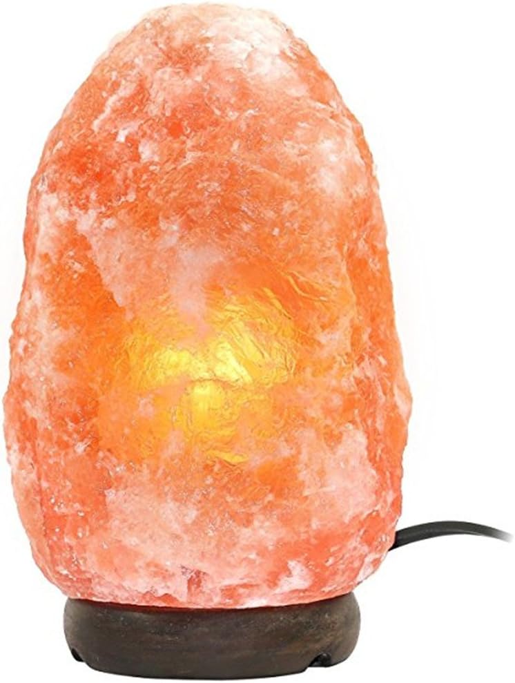 Homipooty Natural Himalayan Salt Lamp Hand Carved With Elegant Wood Base,4-7 lbs,Father'st Day Gift, Best Gift