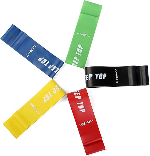 Miniatura 2 de FITOP - Juego de 5 bandas de resistencia, bandas de entrenamiento para gimnasio en casa, fitness, piernas y glúteos, estiramiento, entrenamiento de