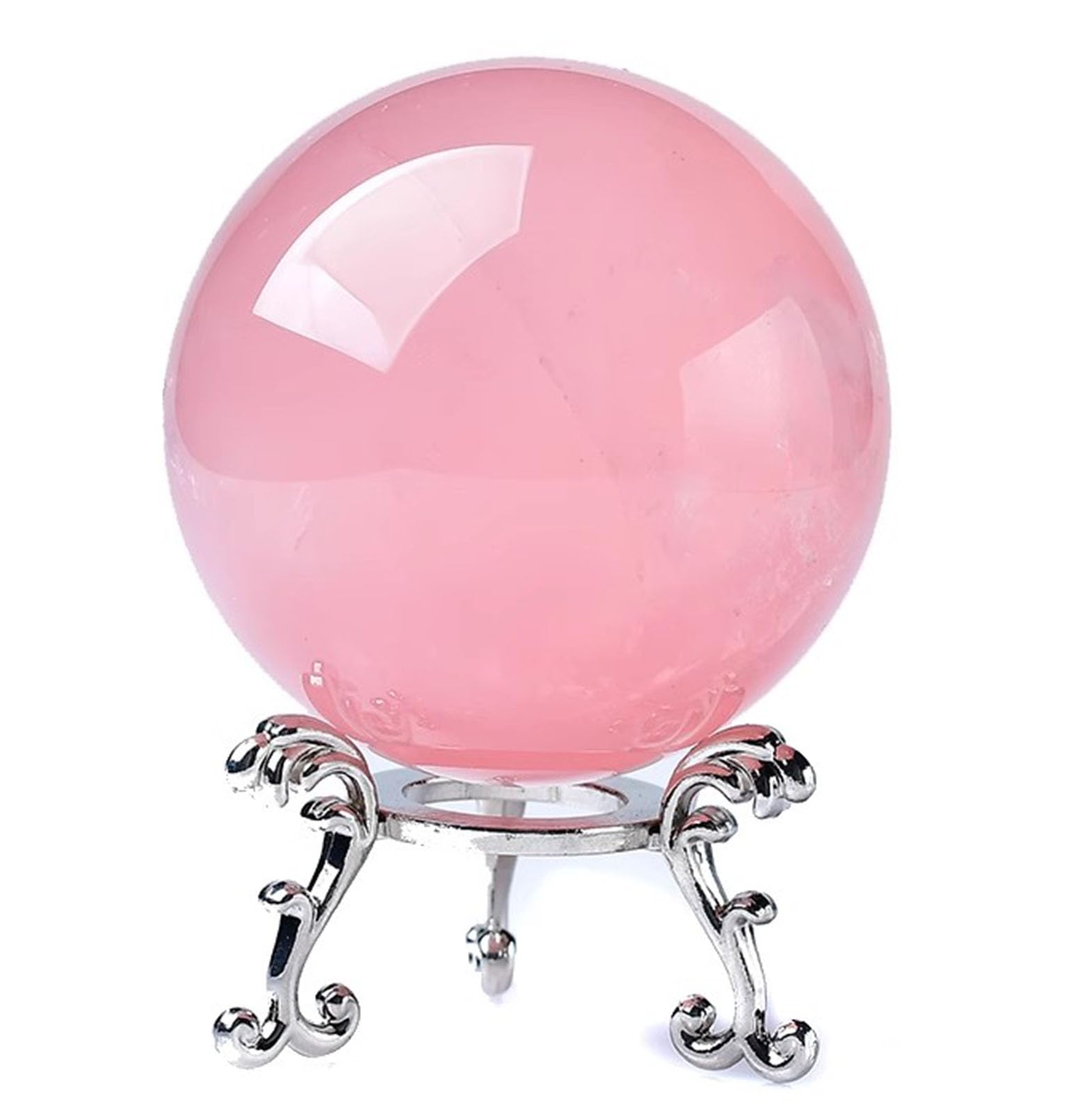 CYVXCPPGI Hand-Polished Rose Quartz Crystal Ball, Crystal Orb Ornament for Love, ecorative Feng Shui Crystal Sphere for Home Office Decor,11cm