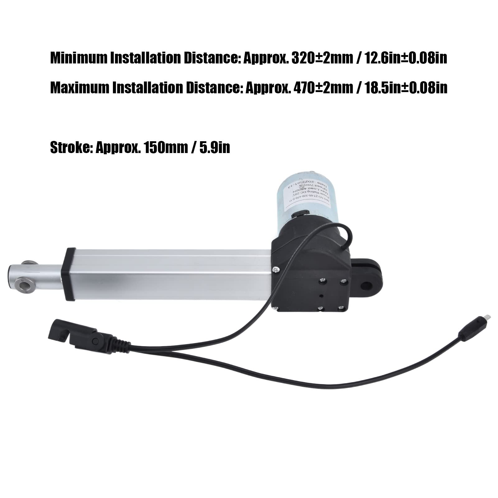 Mini actuador lineal 29 V CC, 7 mm/s para equipos de elevación