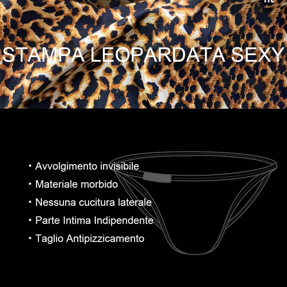 MissSec Slip Uomo Stampa Leopardata Intimo Mutande
