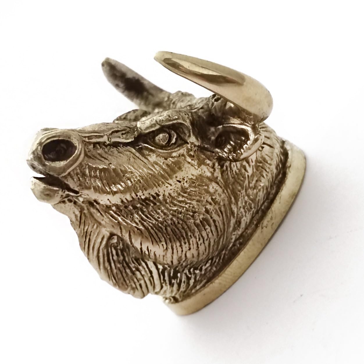 CooB Hunting Knife Finger Guard Bolster, Knife Pommel Wild Bull for Custom Knife Making. DIY Hand-Casted Solid Metal Knives Supplies Accessoriess (Bronze)