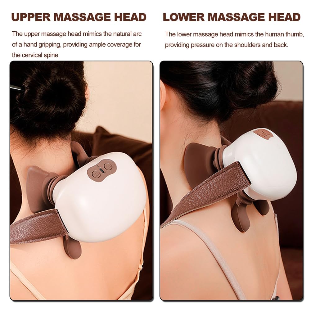 Masażer Bioniczny z Podgrzewaniem, Przenośny Masażer Shiatsu do Szyi i Pleców, Elektryczny Masaż Głębokich Tkanek, Symulowany Design Dłoni dla Ulgi w Bólu i Relaksu Mięśni