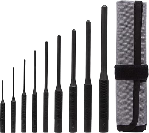 TLIMUS Juego de 9 perforadores de acero forjado duradero con tratamiento térmico y caída con bolsa, herramienta de reparación de extracción con