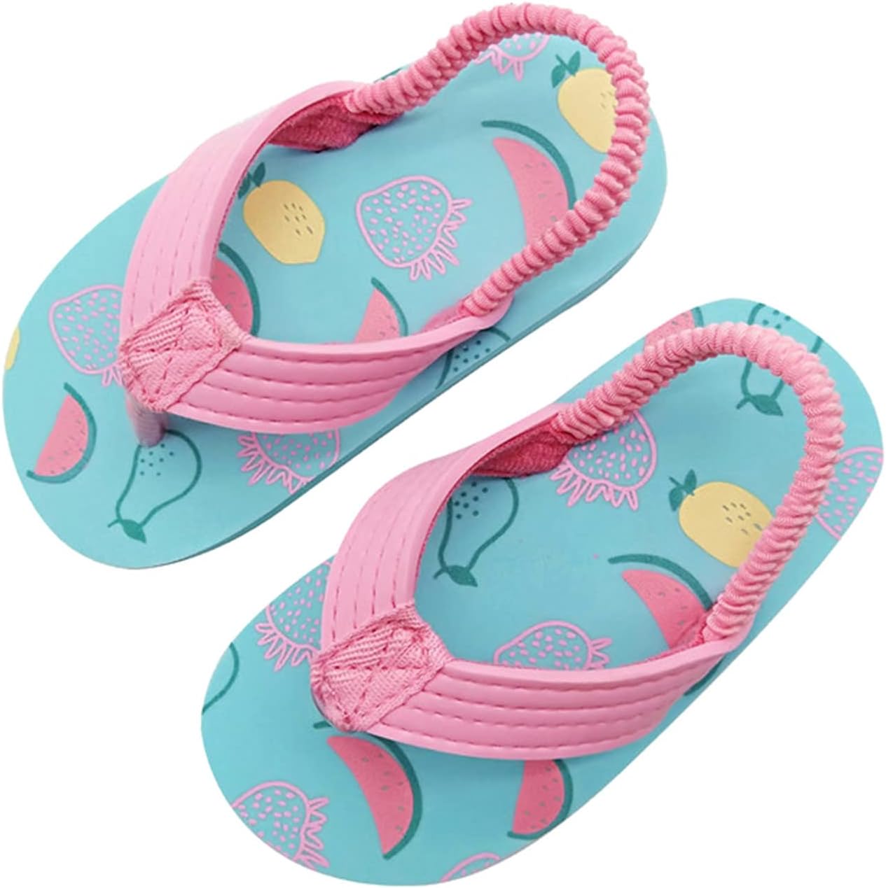 Children Strap Flip Summer Eva Sandals & Flops Boys Shoes Toddler Girls with Adjustable Girls (Sky Blue, 18-24Months)