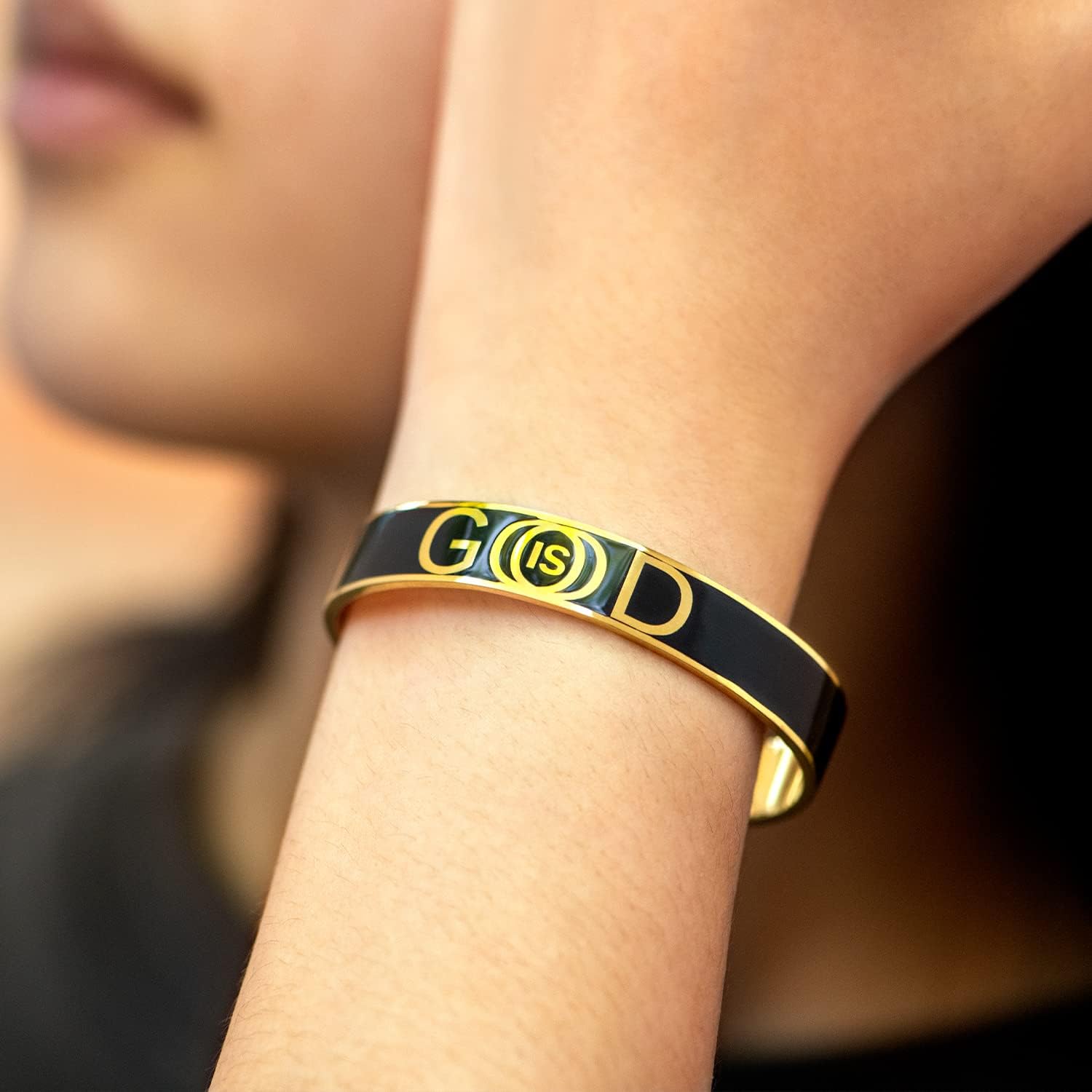 STORYJEWELLERY God is Good Bracelet, Birthday Gifts for Women, Religious Christian Bracelets for Women, Inspirational Faith Cuff Bangle, Birthday Gifts for Her