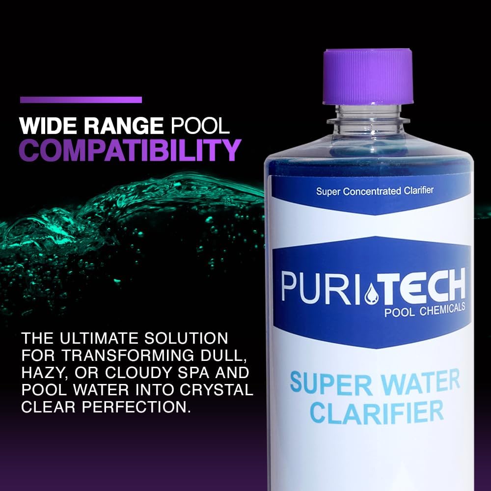 Puri Tech Chemicals Water Clarifier 1QT - Fast Acting Water Treatment - for In-ground and Above-Ground Swimming Pool - Cloudy Water Treatment Pool Clarifier - Image 4