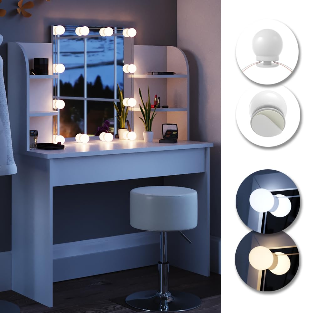 Vicco Illuminazione della toeletta, Bianco, 400 cm