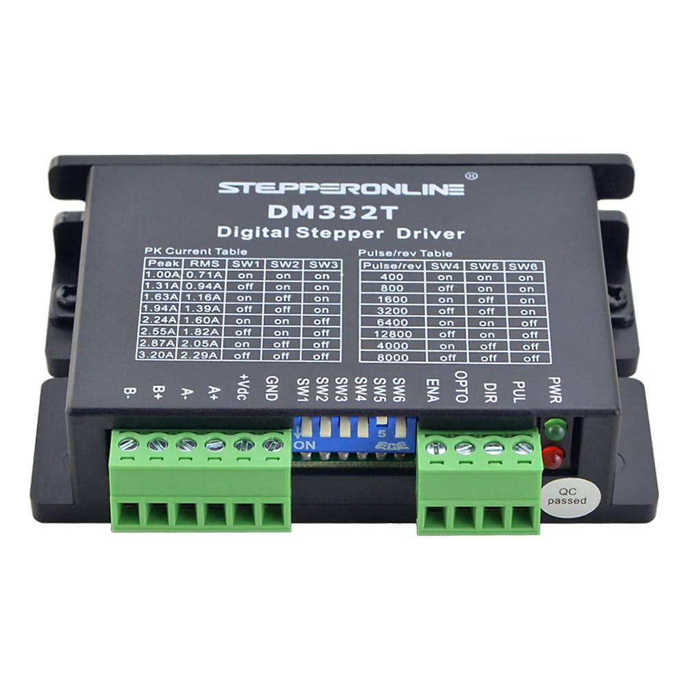 STEPPERONLINE Motor paso a paso digital Driver 1.0-3.2A 18-30 VDC para Nema 17, 23 motor paso a paso