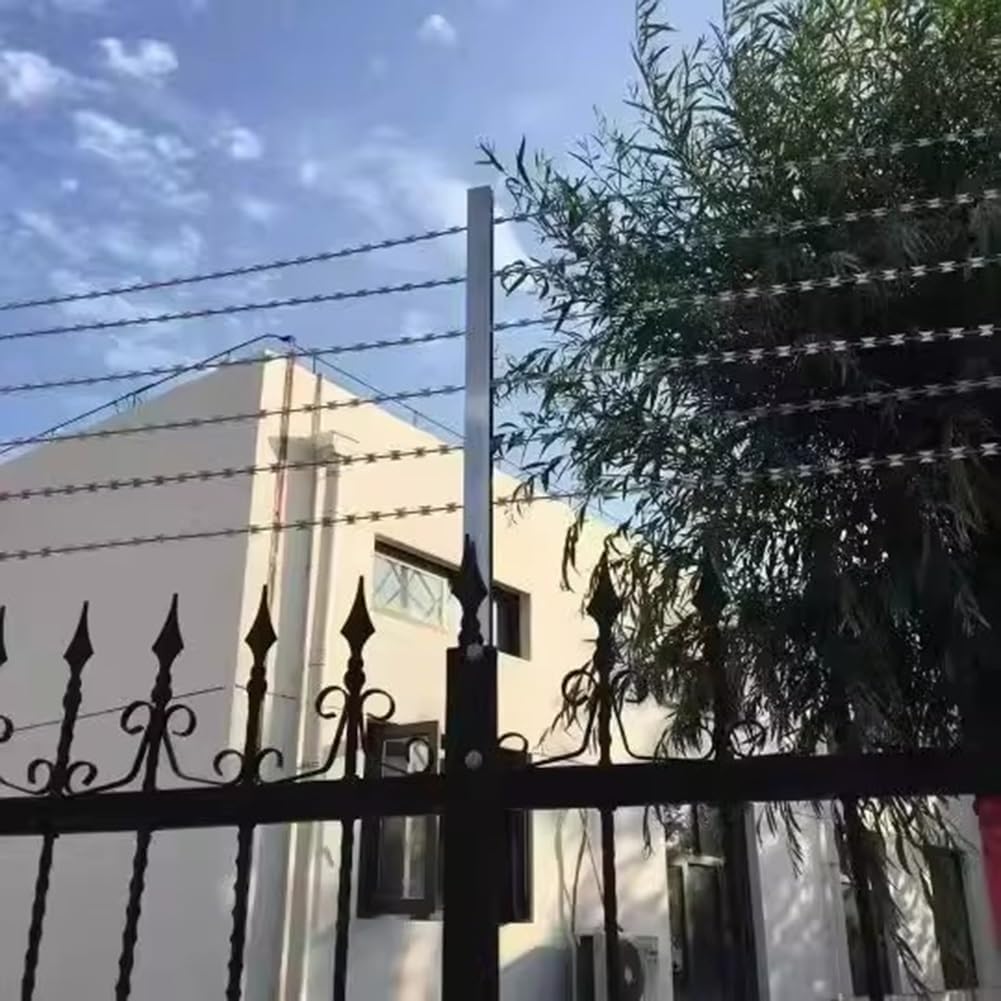 Recinzioni per Giardini e fattorie, Filo spinato in Acciaio zincato, Soluzione di Sicurezza per Esterni Color Argento (Argento - 50 Pezzi, 1 Metro/3,28 Piedi)