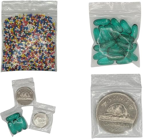 Boss Moves - Fuerte y fácil de usar mini bolsas con cremallera, 200 bolsas con cremallera de varios tamaños 1 x 1 pulgada (100) y 2 x 2 pulgadas