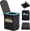Upgrade XL Portable Toilet for Adults, Extra Large Portable Travel Floding Toilet, Camping Tall Toilets with Lid for Adults and Kids Compact Potty…