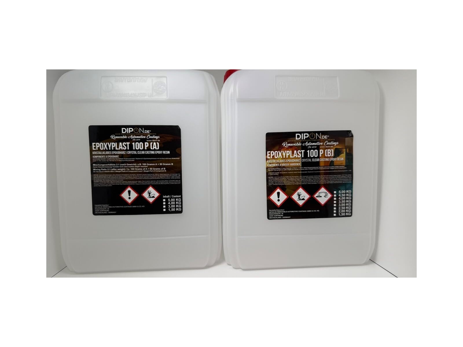 Resina epossidica 2K di qualità professionale, a bassa emissione di odori e UV per gioielli, legno, tavolo, acquario, terra, costruzione di stampi e rivestimento per pavimenti