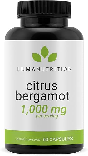 Luma Nutrition Citrus Bergamota 1000mg - Suplemento de bergamota cítrica - Hecho en los Estados Unidos - Propiedad de veteranos - 60 cápsulas