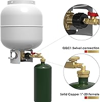 Vista 3 de QCC1 Adaptador de codo de recambio de propano con calibre de tanque de propano Adaptador de presión de recambio de propano de 90 grados con válvula