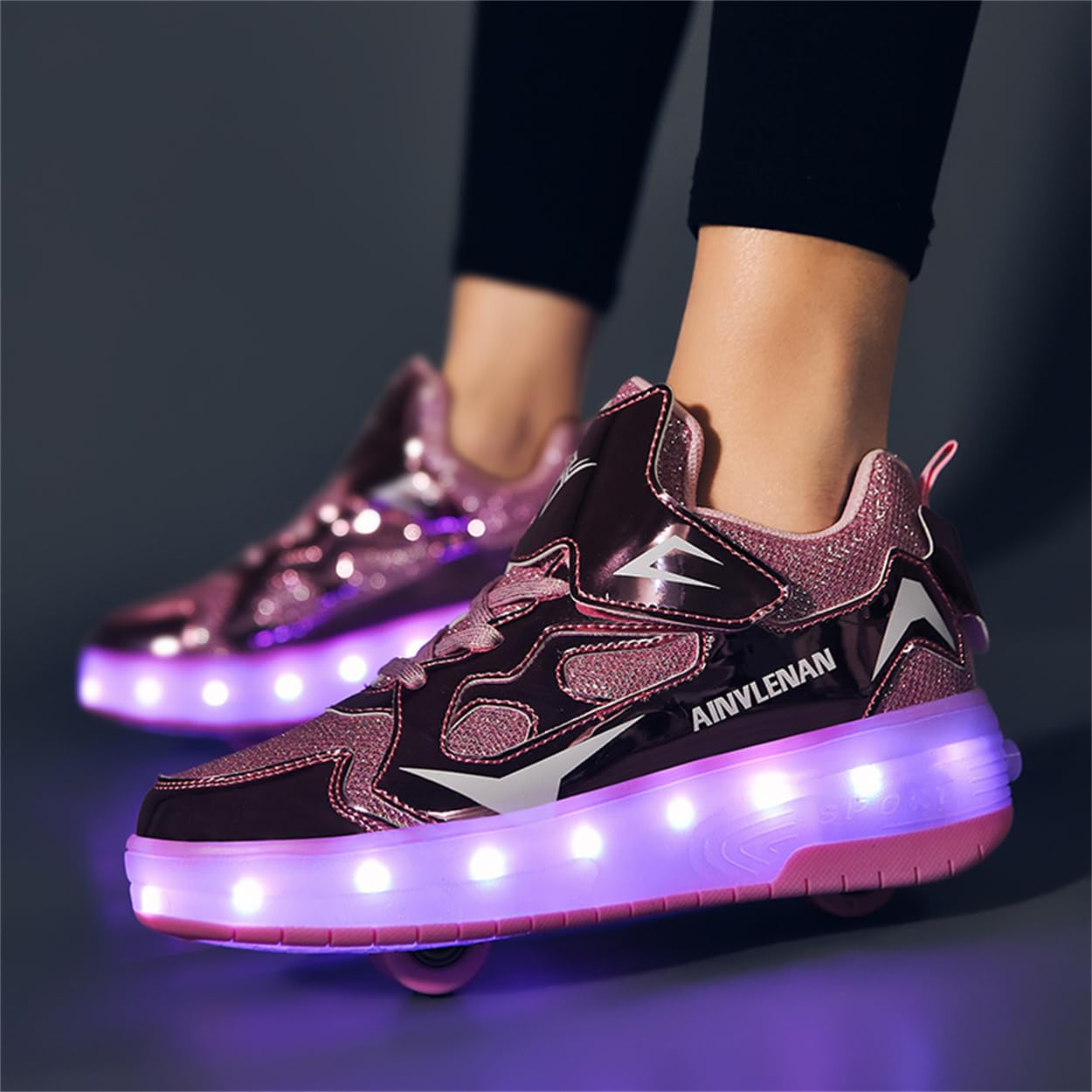 Zapatos con Ruedas Zapatillas con Dos Ruedas para niños y niña Led Luces Zapatillas con Ruedas Se Puede Bambas con Ruedas Regalo Creativo de Navidad y cumpleaños en el día de los Reyes