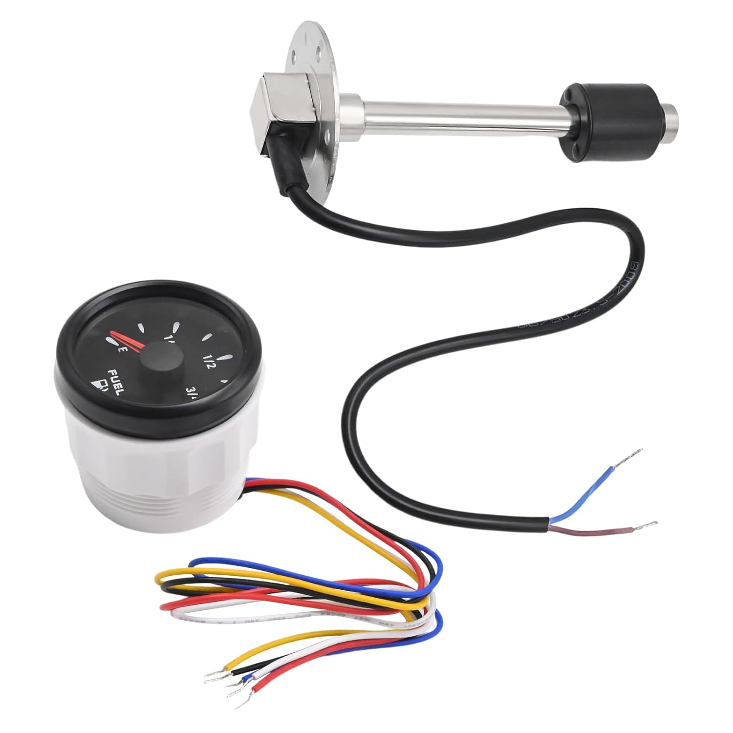Anxingo Marine Fuel Sending Unit and Gauge Kit 240-33 ohm 6"(150mm), SUS316 Stainless Steel Fuel Water Level Sender Unit and Gauge, Replace for Boat Truck RV