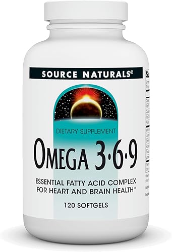 Miniatura 1 de Source Naturals Omega 3-6-9, Complejo de ácidos grasos esenciales para la salud cardíaca y cerebral - 120 cápsulas blandas