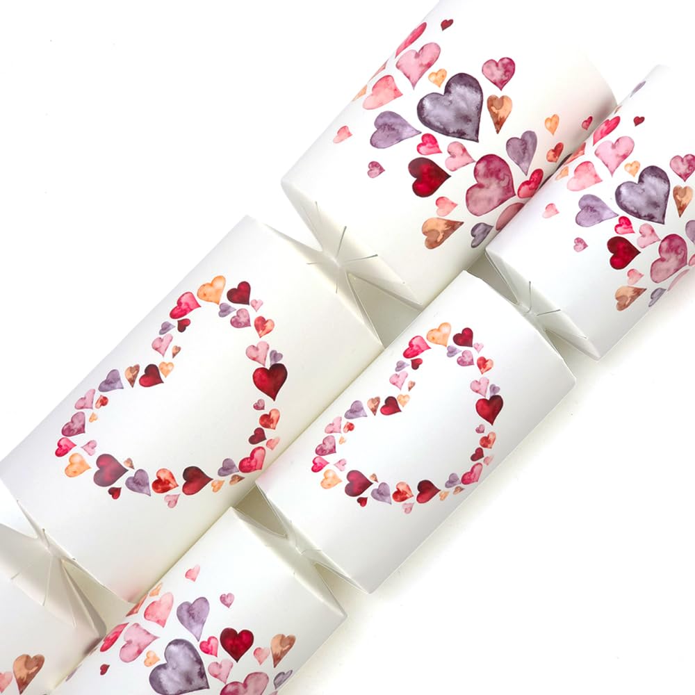 Watercolour Hearts | 2 Large Valentine's Day Crackers | Make & Fill Your Own
