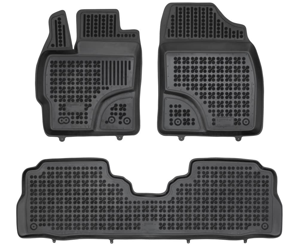 Alfombrillas de Goma Rezaw-Plast Compatible con Toyota Prius+ (2012-2015) | Accesorios Coche Alfombrilla Suelo Negro