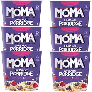 6 x 70g Cranberry & Raisins Jumbo Oatmeal Breakfast Porridge Instant Cereal Pot Morning Ready Food Snack