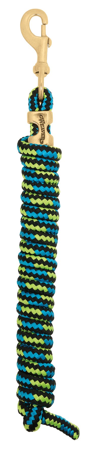 Weaver Leather Mini/Pony Lead Rope, Black/Hurricane Blue/Lime Zest, 1/2" x 7'
