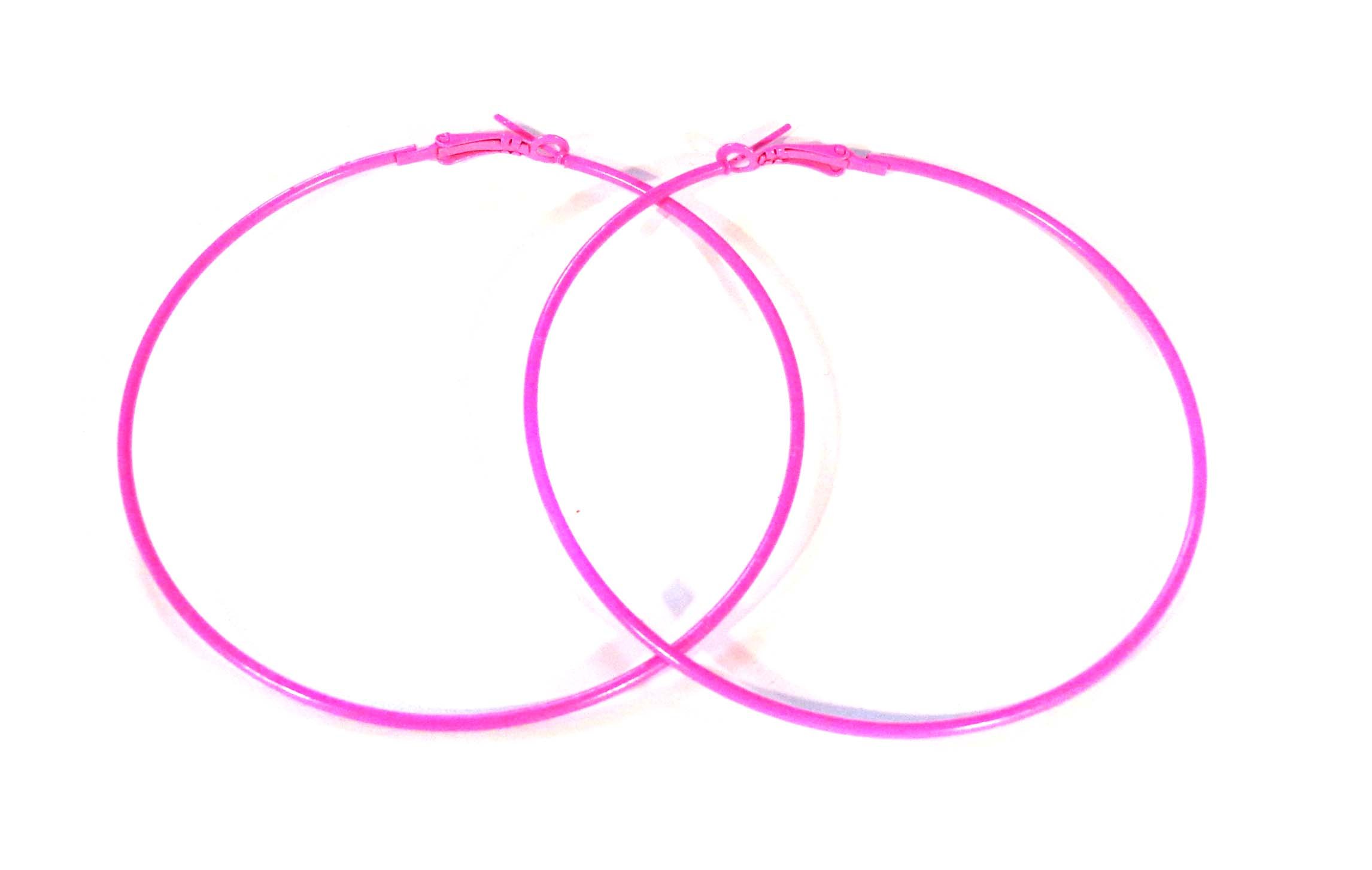 Pink Hoop Earrings Bubble Gum Pink Divas Diggables 3 inch Hoop Earrings