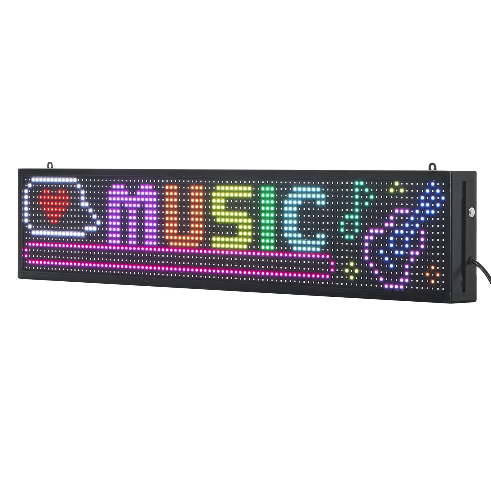 VEVOR Letrero LED Programable 99 x 19 cm Panel Digital Flexible Desplazable a Todo Color Tablero de Visualización con Patrón de Texto Personalizado Control de Aplicación Bluetooth para Publicidad