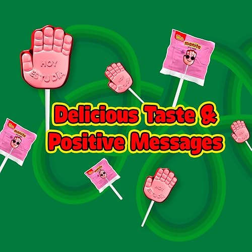 Vista 7 de Vero Manita Paletas Paletas Paleta con sabor a fresa y cereza (bolsa de 40 unidades) – Paletas envueltas individualmente – Dulces mexicanos