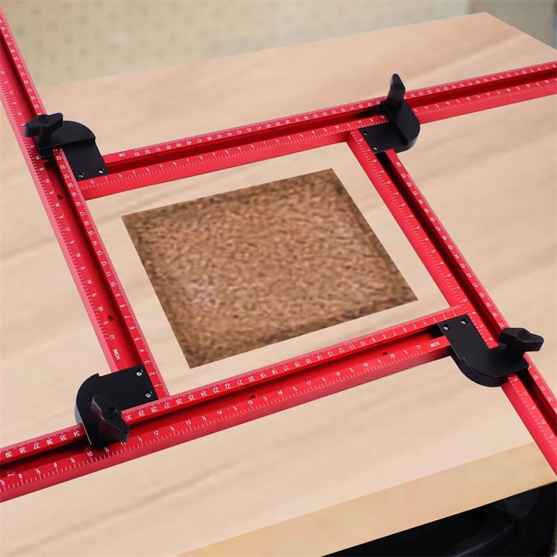 VIDOO Dima per Fresatrice Regolabile in Alluminio Cornice Quadrata 53cm Guida Scanalatura 0-500mm Lavorazione Legno