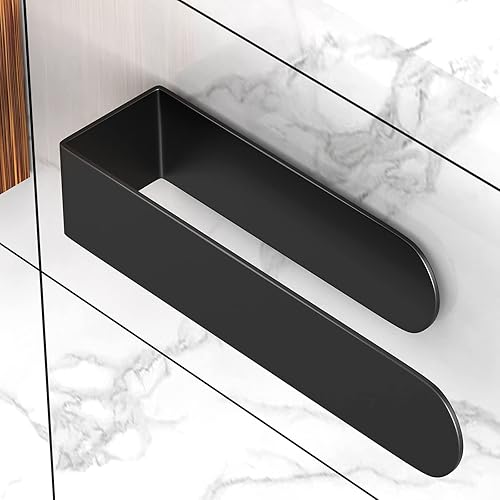 HUFEEOH Toallero de mano  Barra de toalla de baño autoadhesiva en la pared  SUS 304 acero inoxidable cepillado  negro